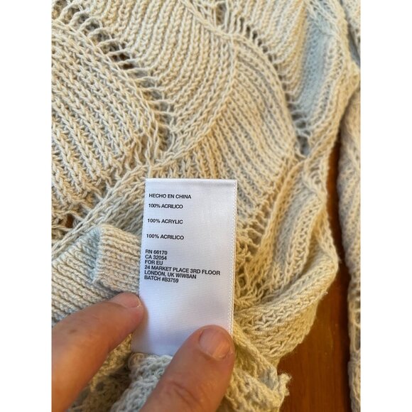 Anthropologie Staring at Stars Chunky Knit Open Weave Sweater Long Sleeve Comfor - Picture 7 of 8